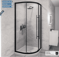 Vantage Matt Black Single Door Quadrant Shower Enclosure - Various Sizes